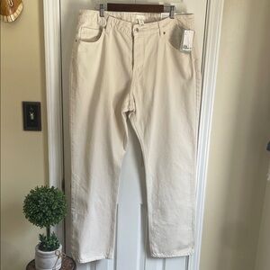 H&M Cream Boho Preppy 90’s Straight High Waist Women Jeans